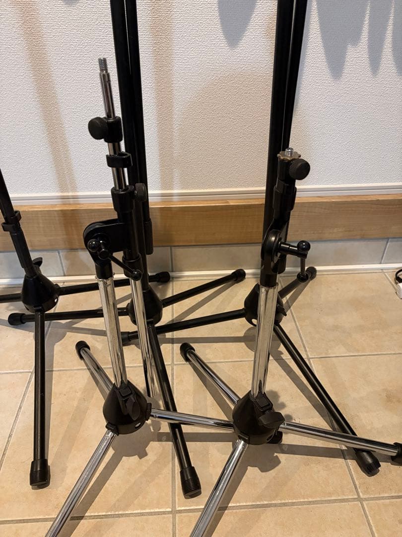マイクスタンド 5本セット 黒と銀　ショート　ロング