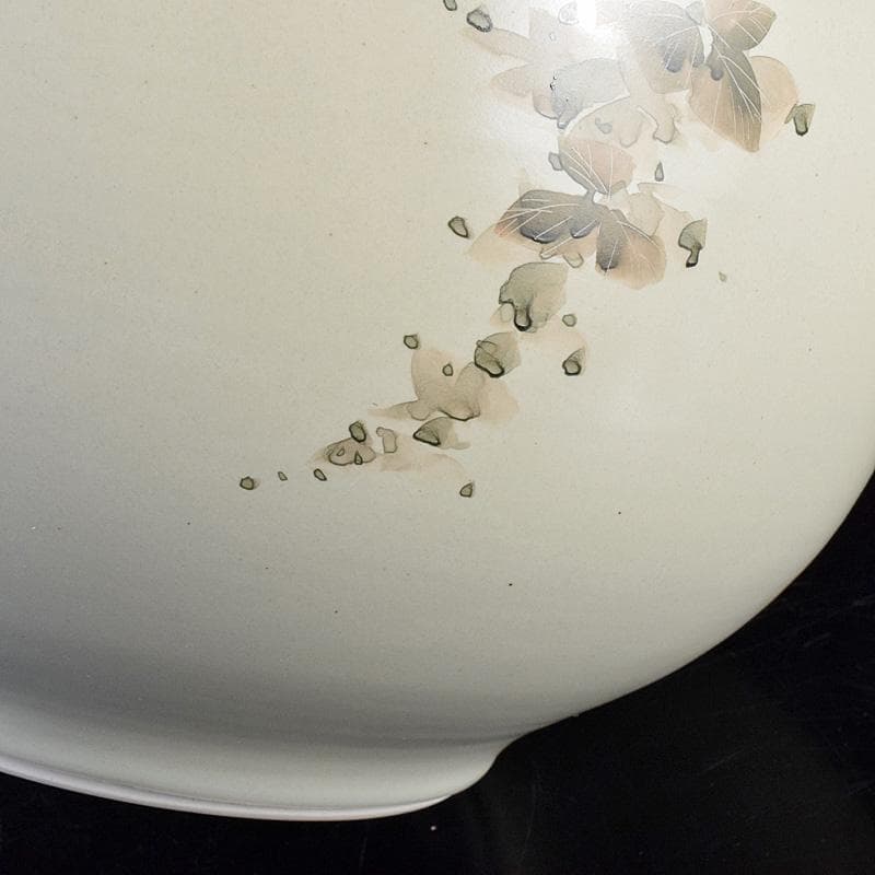 九谷焼 伝統工芸士 中村陶志人作 色絵 花雀文瓶 箱蓋無し C