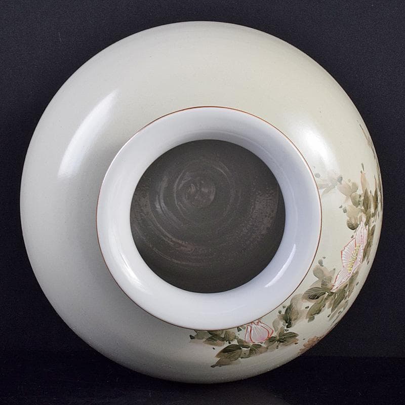 九谷焼 伝統工芸士 中村陶志人作 色絵 花雀文瓶 箱蓋無し C