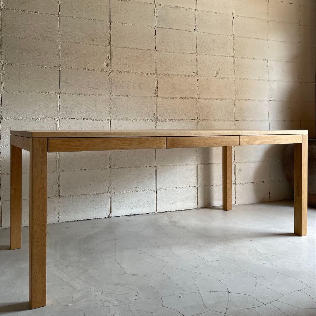 美品　無印良品　MUJI ダイニングテーブル　180 オーク無垢材　引出し付