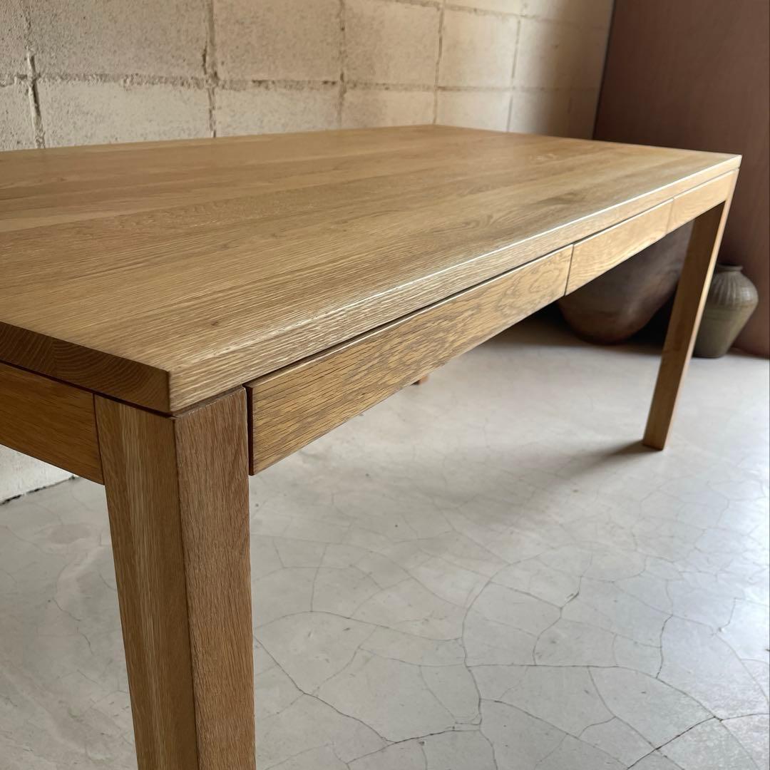 美品　無印良品　MUJI ダイニングテーブル　180 オーク無垢材　引出し付