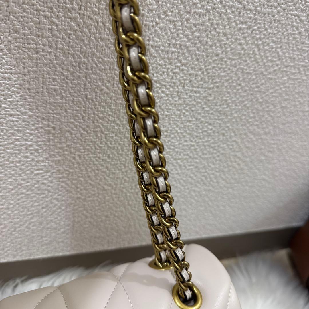 COACH ブラック ショルダーバッグ キルティング　26cm