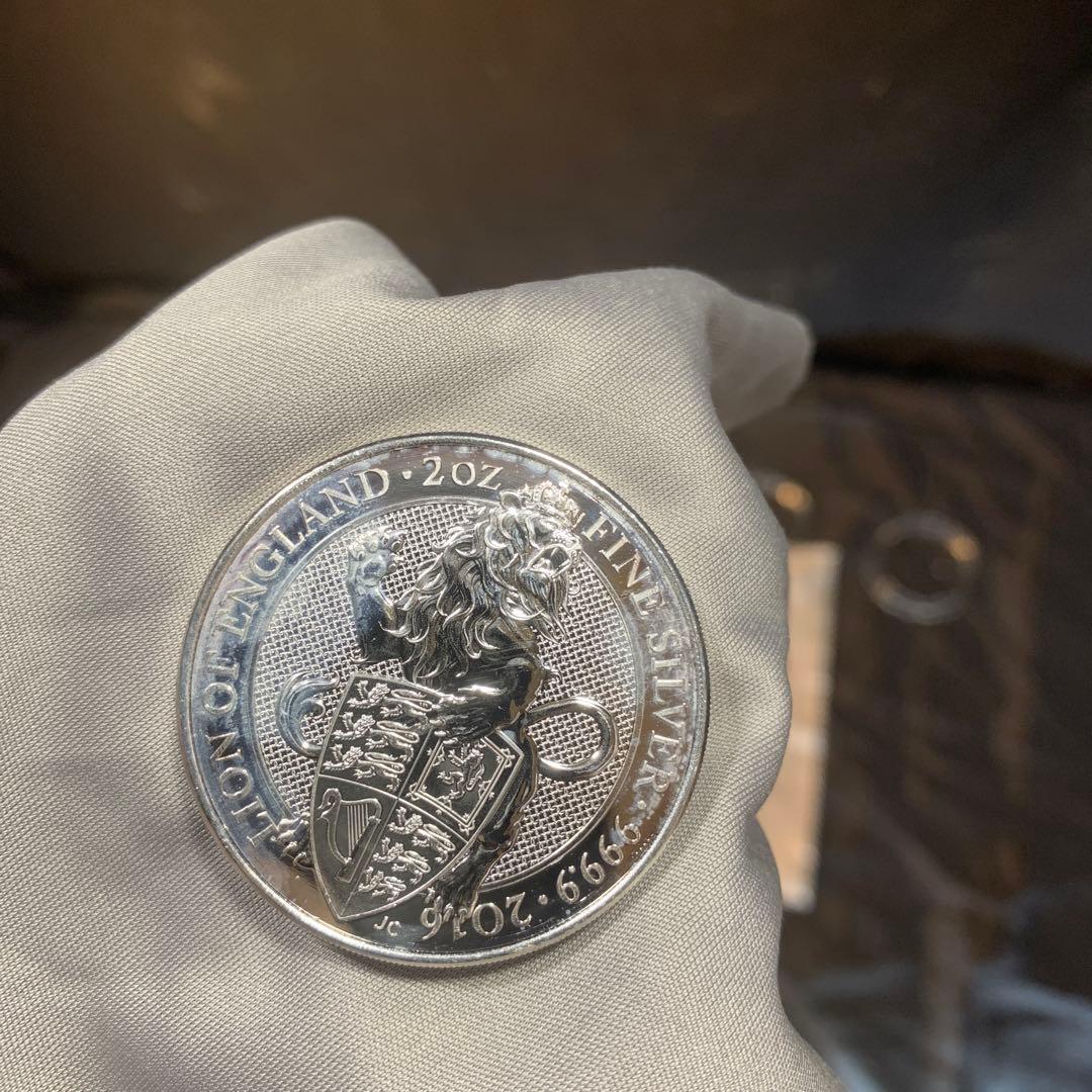 S4 純銀貨 2オンス クイーンズビースト 2016 ライオン・イングランド