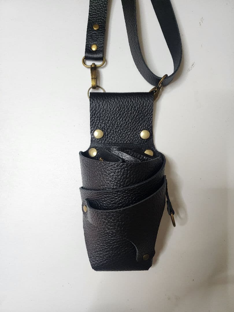 シザーケース本革 4丁タイプ 黒