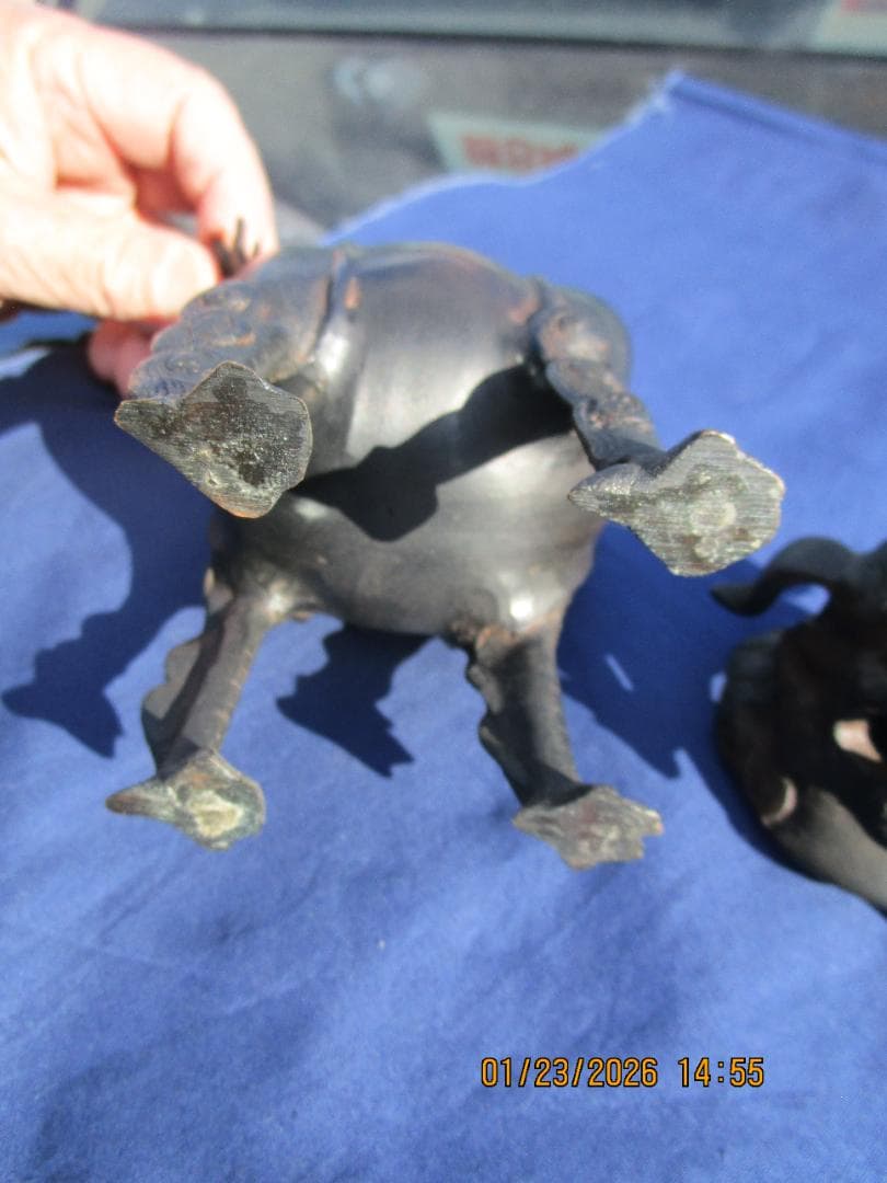 香炉 唐獅子香炉 古銅【?】 頭・取り外し可能 置物 珍型 飾り物 1体