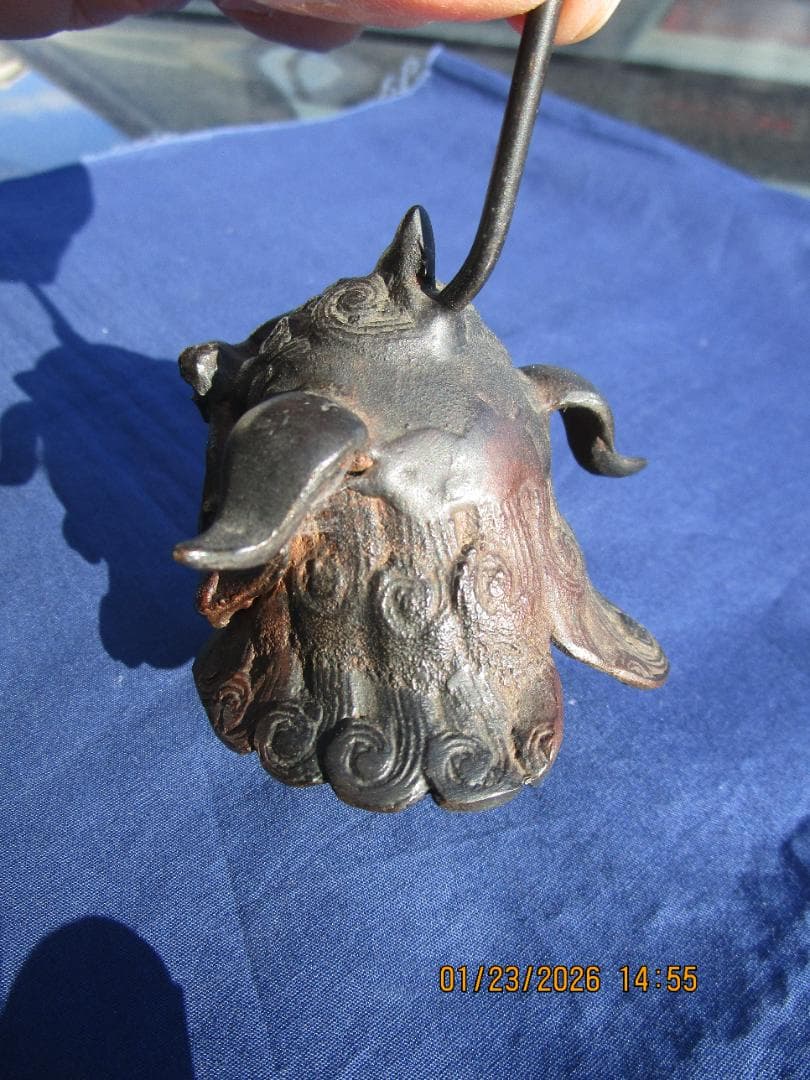 香炉 唐獅子香炉 古銅【?】 頭・取り外し可能 置物 珍型 飾り物 1体