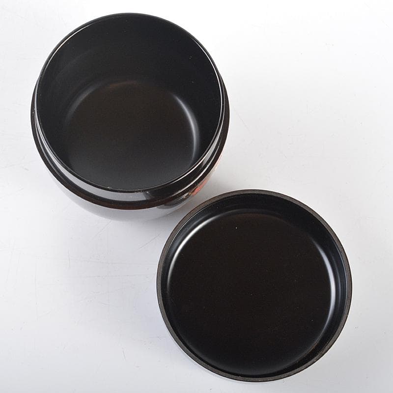 茶道具　輪島塗　米本匠伯作　竜田川蒔絵　中棗　共箱　V　R5283