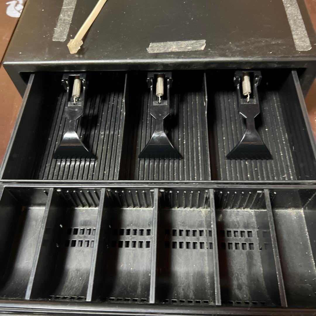 現金収納ボックス 黒 プラスチック 5仕切り 収納ケース 引き出し