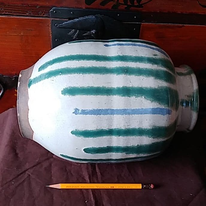 信楽焼 すだれ茶壺 すいか壺 骨董アンティーク