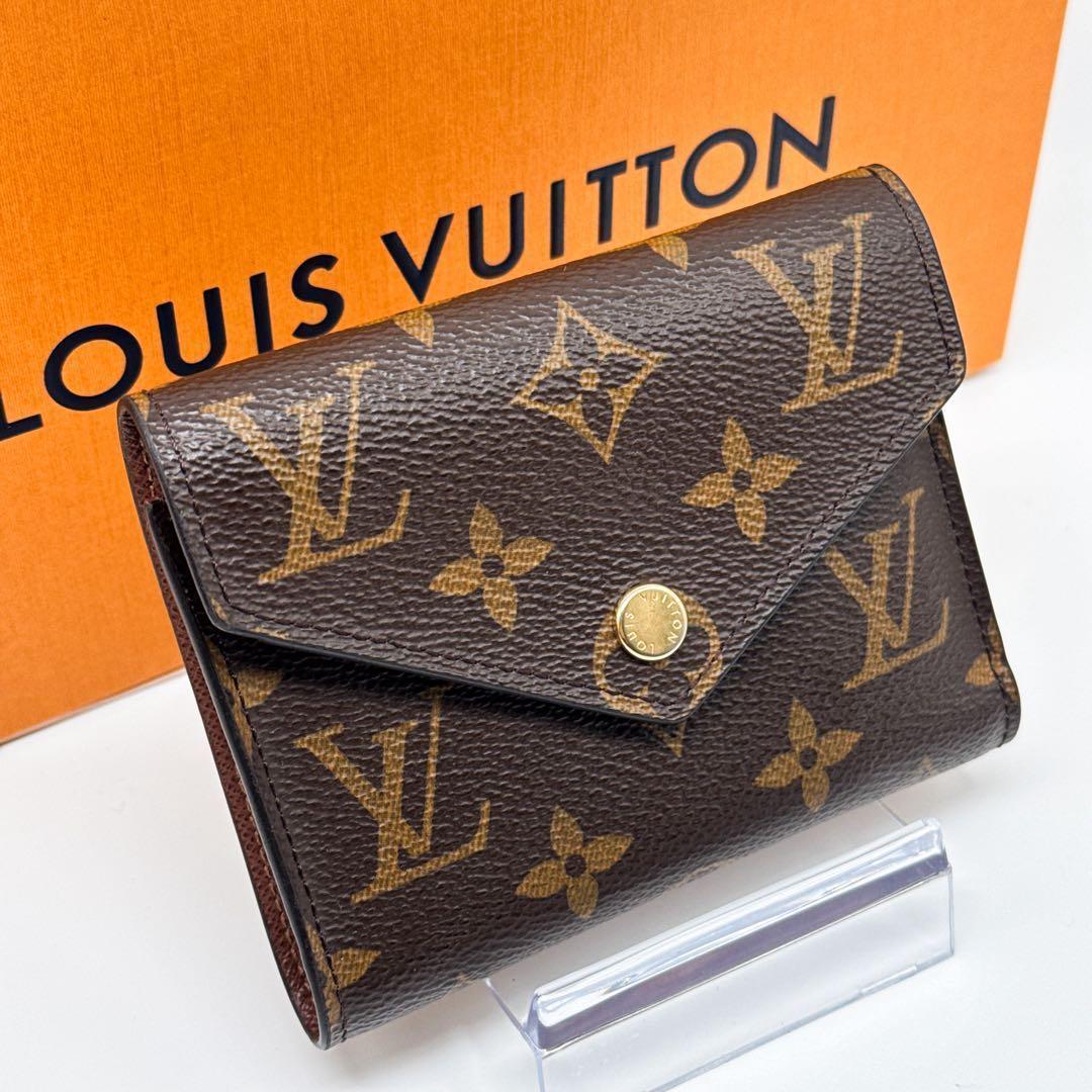 ルイヴィトン モノグラム ポルトフォイユ ヴィクトリーヌ 二つ折り 財布 茶色