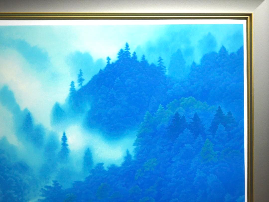 真作□東山魁夷 オリジナルリトグラフ 青渓 1995年 生前作□版画 絵画