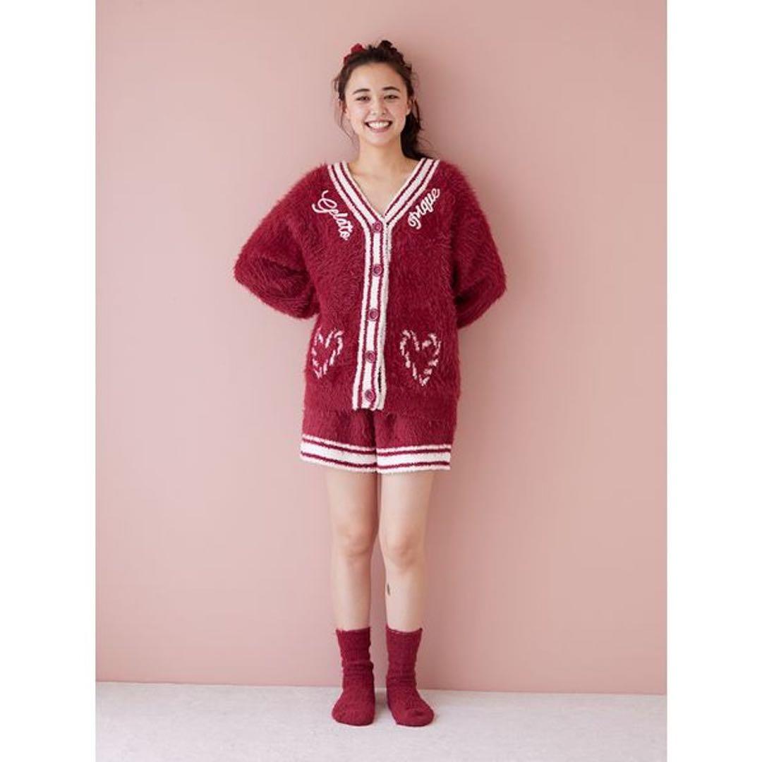 ジェラートピケ バレンタイン限定　ルームウェア　上下、ルームソックスセット