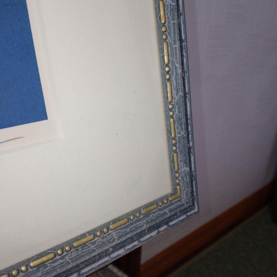 美品】松浦敬文 「水辺の城」 シルクスクリーン リトグラフ 特注額装