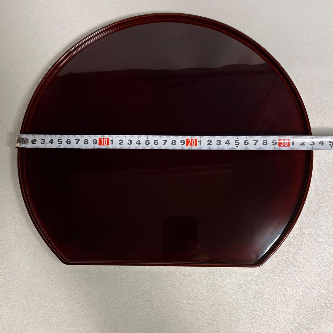 輪島塗　溜半月膳　五客