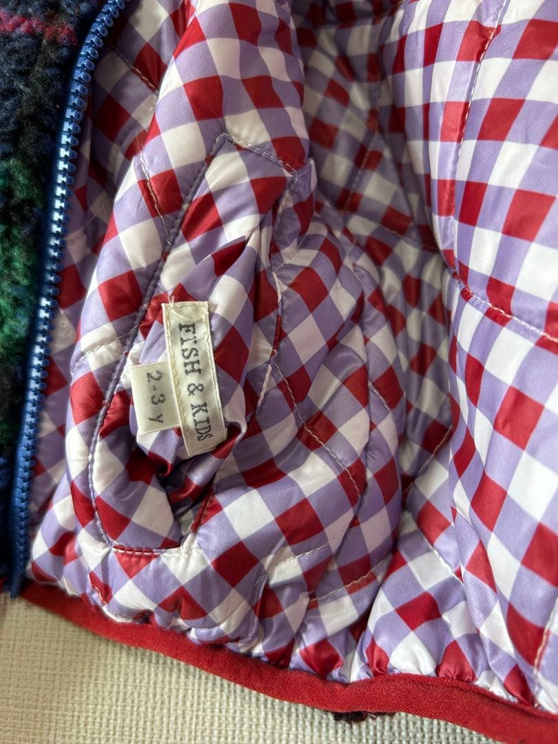 fish & kids リバーシブルボアジャケット アウター　2-3y