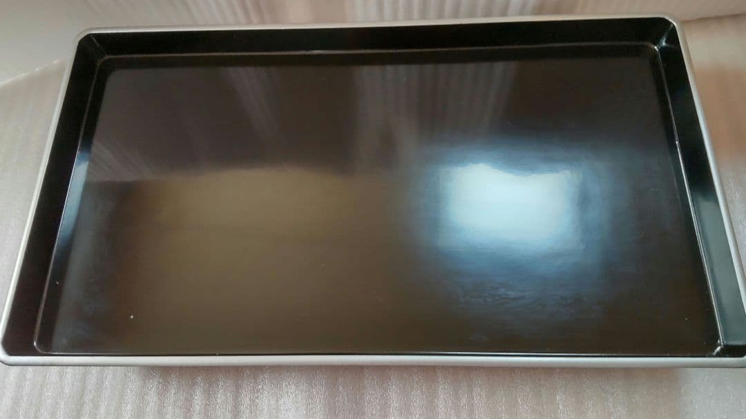 漆器　角盆銀縁