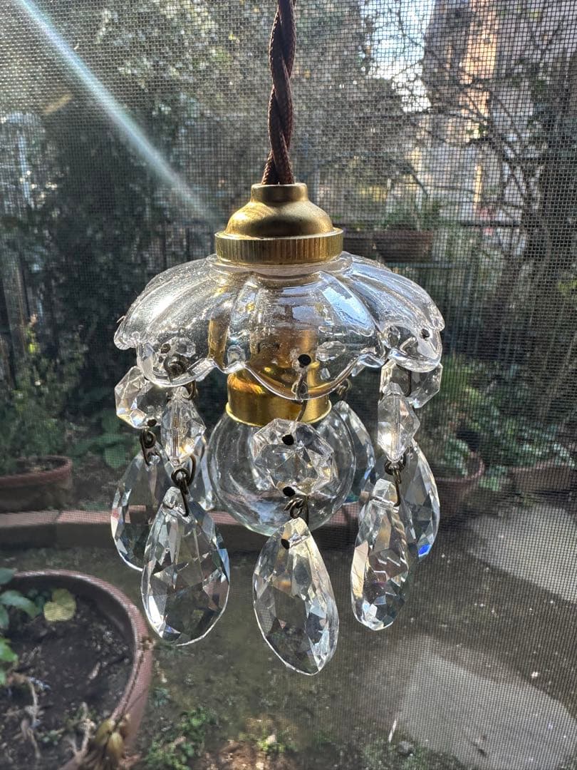 1920年代 フランス アンティーク 可愛らしいお花飾りのミニシャンデリア