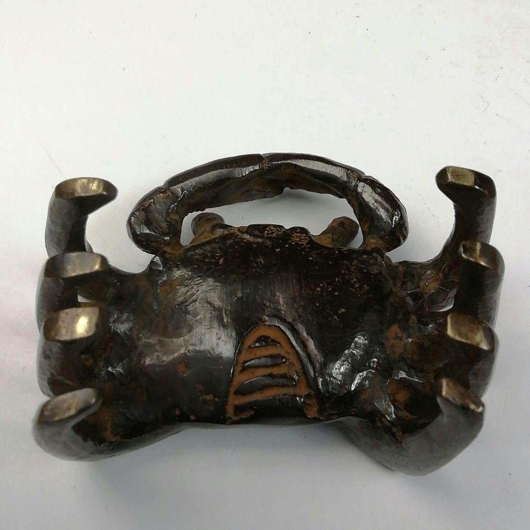 T724 蓋置 『蝋型鋳銅 蓋置』『蟹』『牧田秀雲 作』 共箱 茶道具