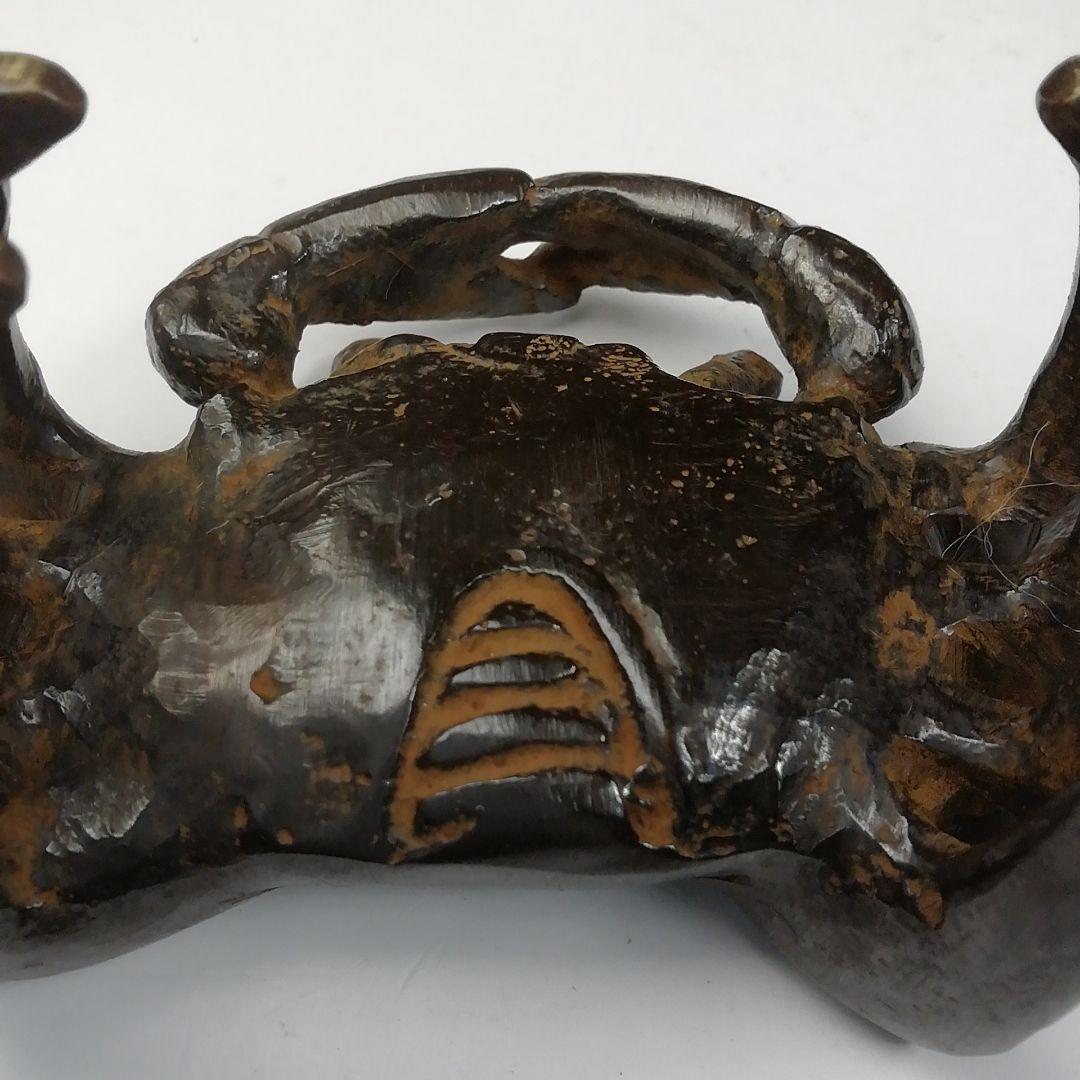 T724 蓋置 『蝋型鋳銅 蓋置』『蟹』『牧田秀雲 作』 共箱 茶道具