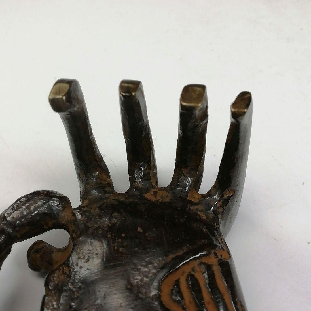 T724 蓋置 『蝋型鋳銅 蓋置』『蟹』『牧田秀雲 作』 共箱 茶道具