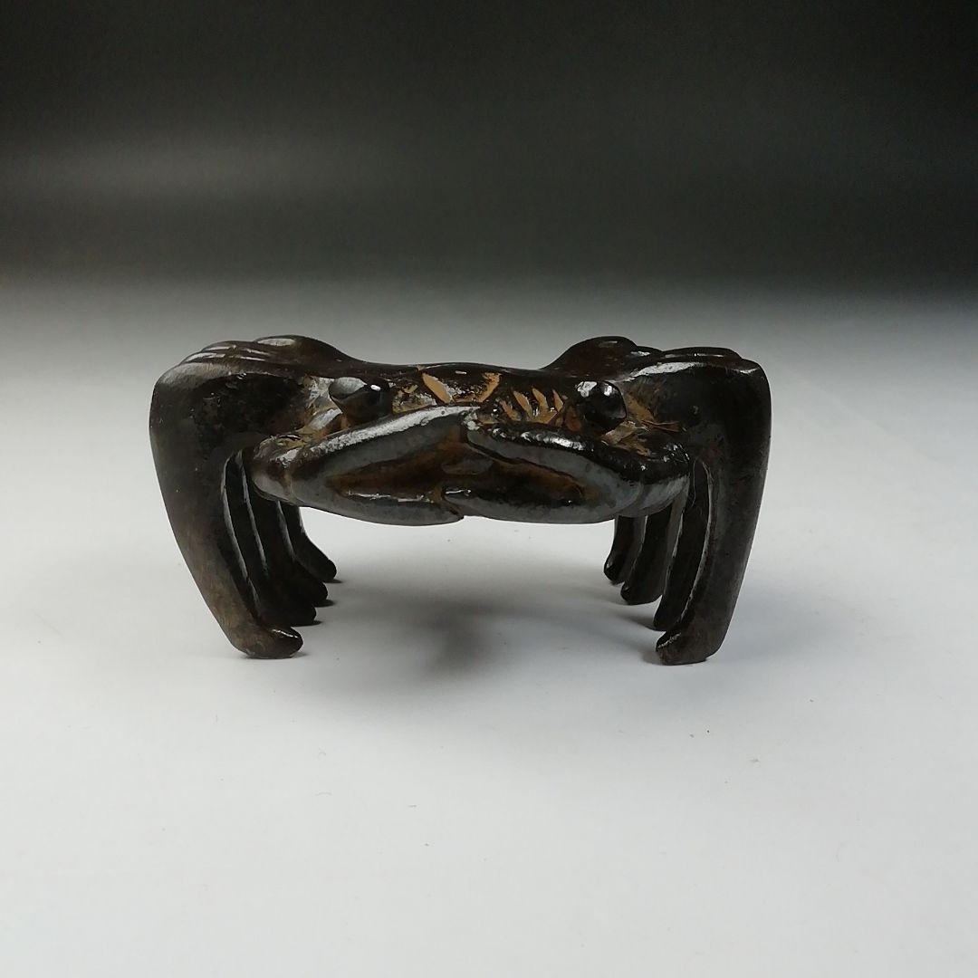 T724 蓋置 『蝋型鋳銅 蓋置』『蟹』『牧田秀雲 作』 共箱 茶道具