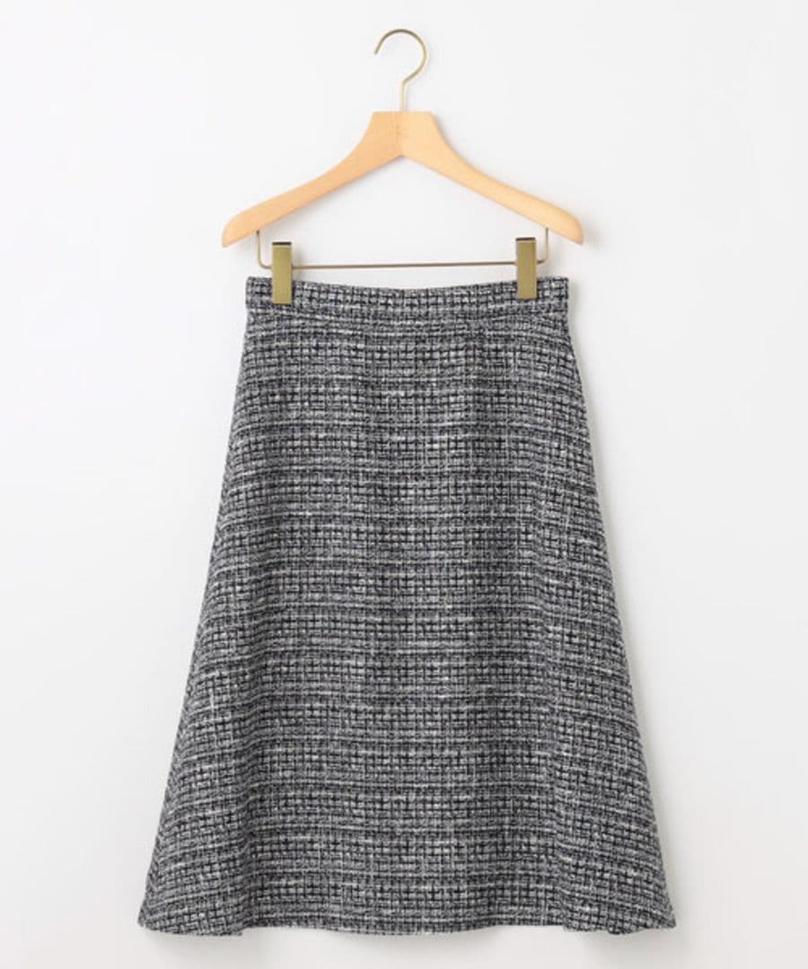 新品未使用 タグ付き 組曲 ラメループモールツイード フレアスカート