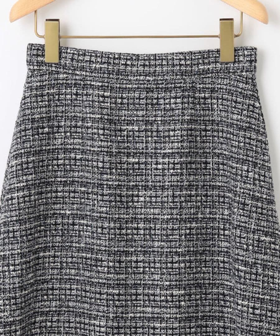 新品未使用 タグ付き 組曲 ラメループモールツイード フレアスカート