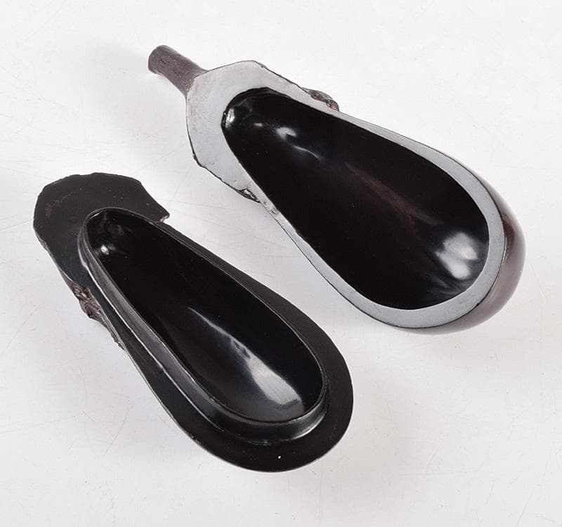 茶道具　二代　中川正斉作　乾漆　茄子香合　共箱　V　R4911