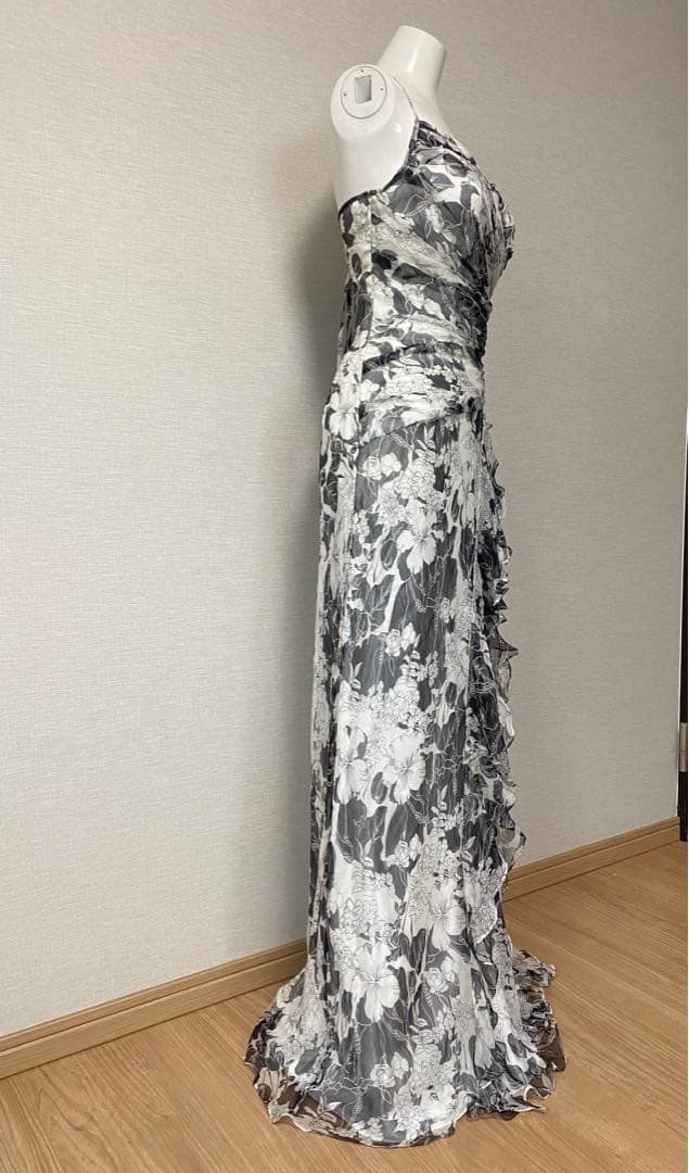 最高級 シルク 100% ジュネビビアン ロングドレス 花柄 マーメイド 演奏会