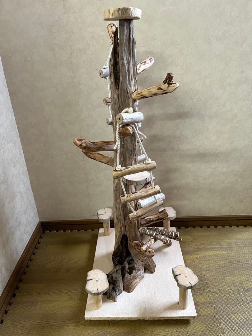鳥インコ止まり木 流木バードアスレチックタワー型 大サイズバードジム
