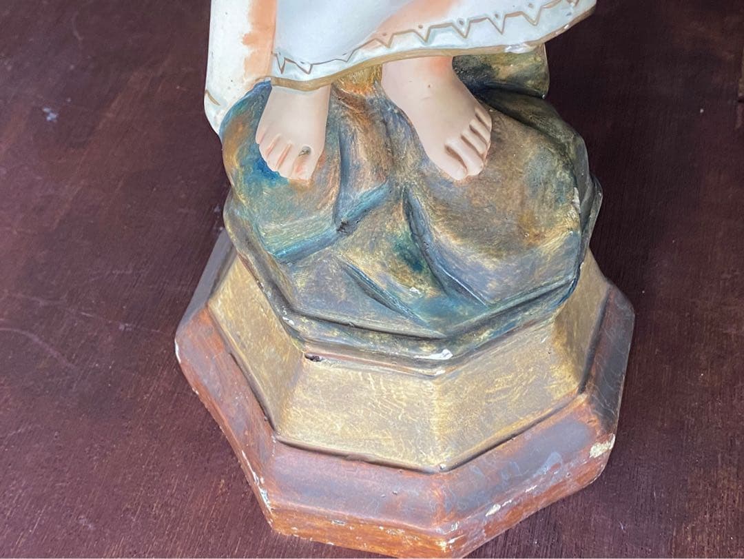 希少 白鳩を抱く幼子イエス少年 キリスト像 置物 インテリア