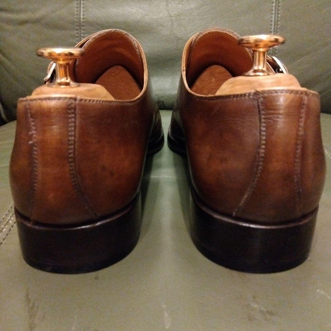 ヤンコ　YANKO　ダブルモンクストラップ　タバコブラウン　UK8　27.0cm