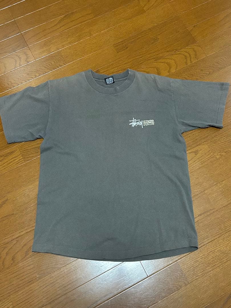【美品】Stussy ストゥーシー　グレー 半袖 Tシャツ バックプリント