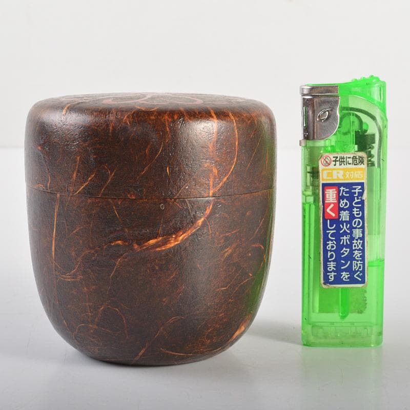 山中塗　道場宗廣作　雲龍和紙張　菊之絵　自画　大棗　松長剛山極め箱　VR6647