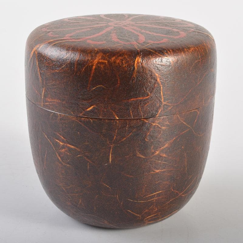 山中塗　道場宗廣作　雲龍和紙張　菊之絵　自画　大棗　松長剛山極め箱　VR6647