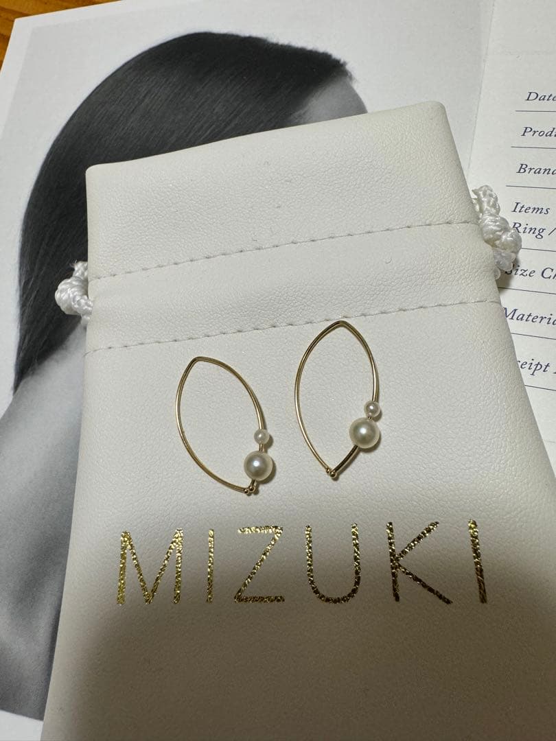 MIZUKI ミズキMIZUKI ミズキ K14YG 2Pパール バナナフープ