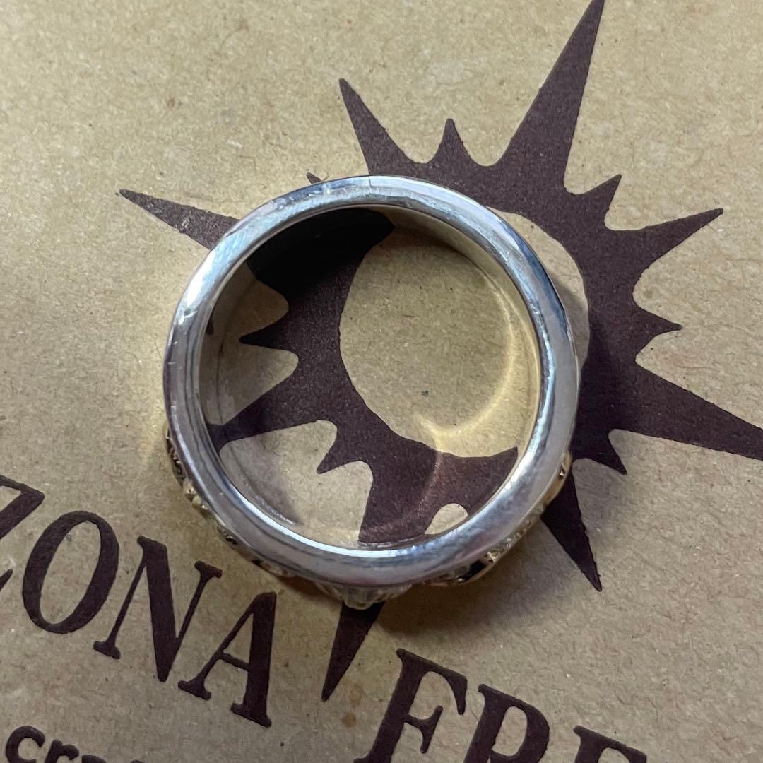 k18 リング　17 ゴールド　アリゾナフリーダム　指輪　浮き彫り　唐草　k18