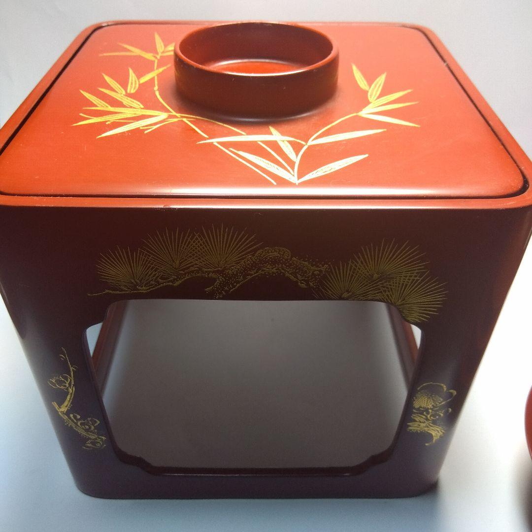 輪島塗 漆器三ッ組盃 沈金 虎の図 在銘 松竹梅 天然木 当日物 美品