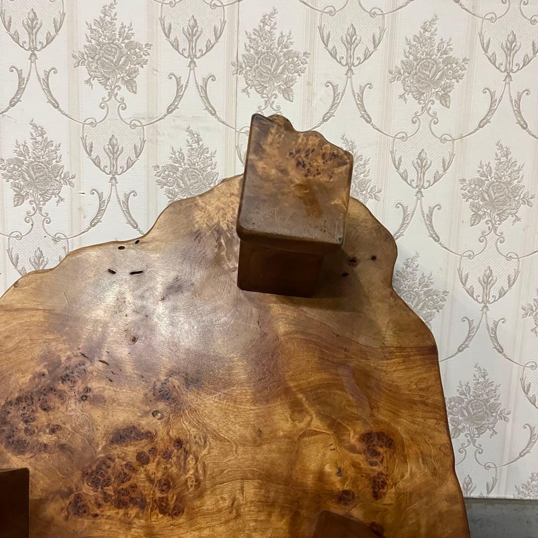 アンティーク】木製 無垢材 切り株 木の根 座卓 飾り台 花台 古道具 古