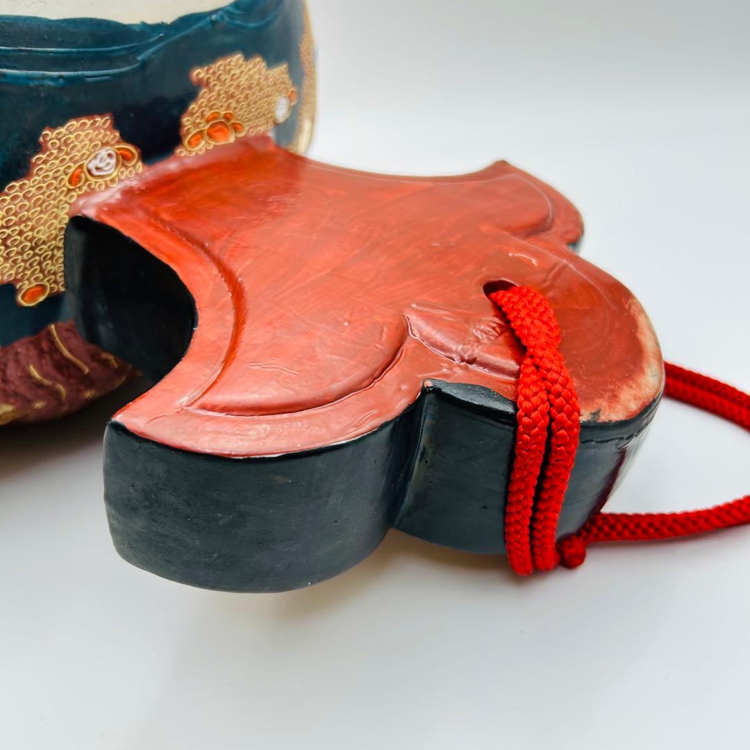 九谷焼 打ち出の小槌 縁起物 色絵 金彩 派手 正月飾り物 開運 金運 招福】