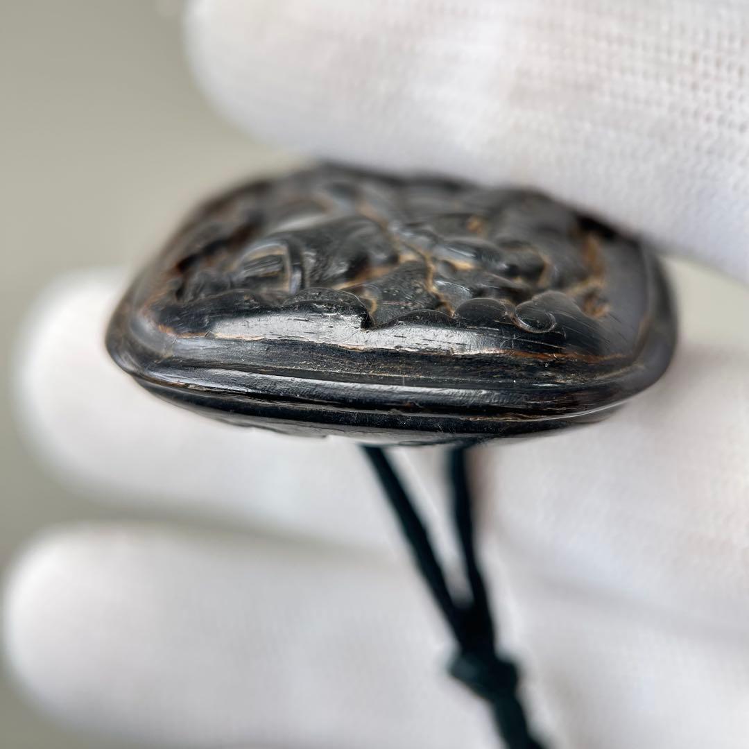 神話的なデザイン彫刻極上根付天然素材アンティーク骨董飾り物古美術