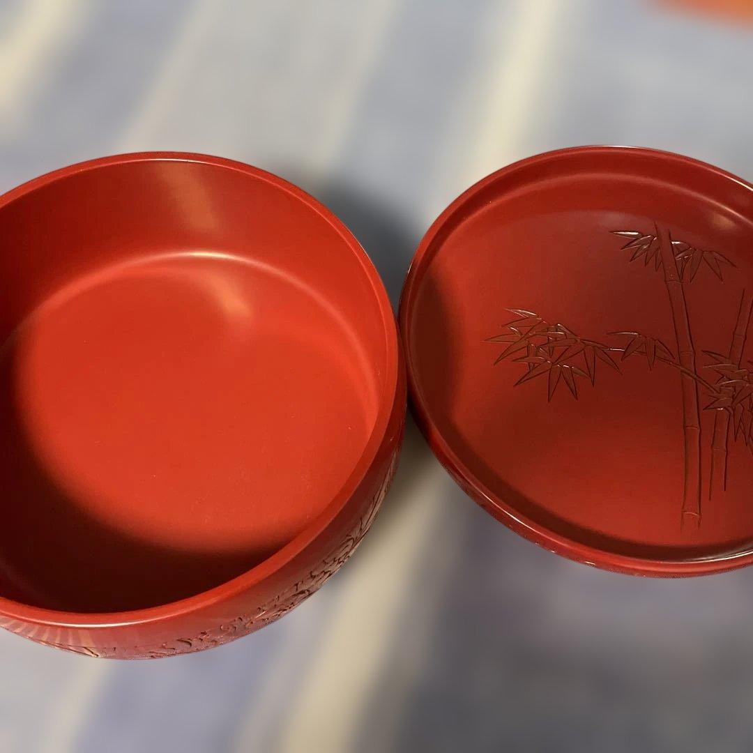 漆塗り茶櫃 村上木彫堆朱 川村庚堂作