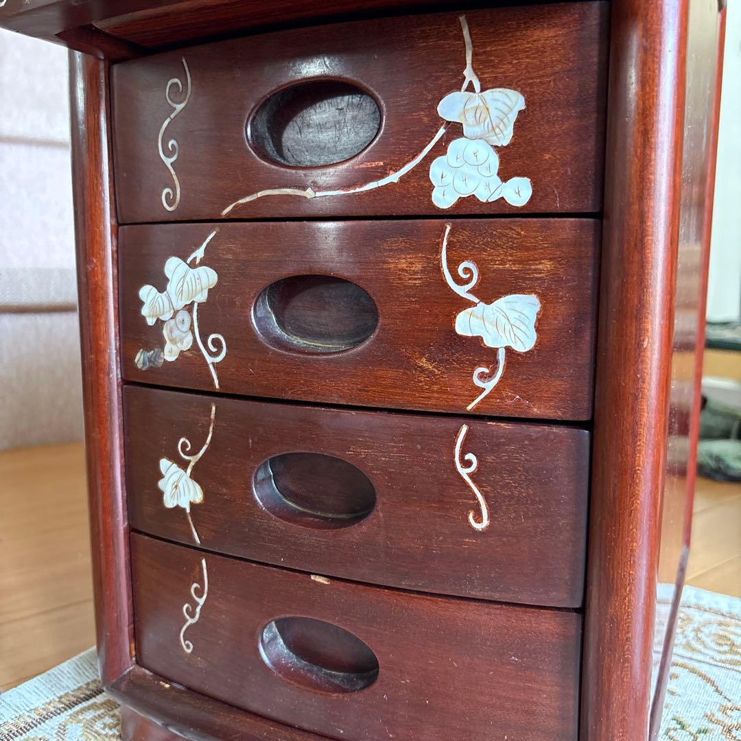 高級木製❣️花梨❣️四段引き出し 箪笥 高級銘木 唐木 花梨 無垢材 小
