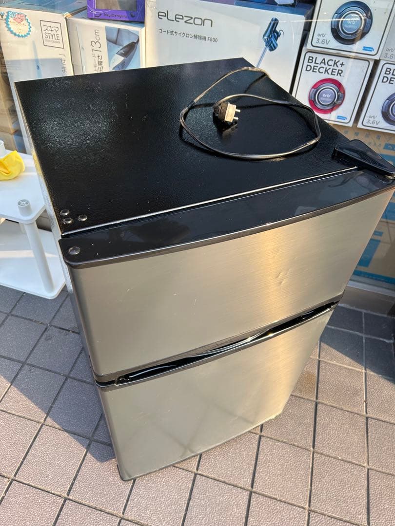 MAXZEN 冷蔵庫 90L ガンメタリック 2ドア 一人暮らし