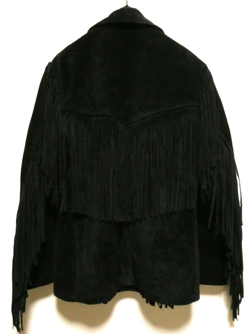 デッドストック！極上美品！ロングフリンジ！ショット395フリンジスエード