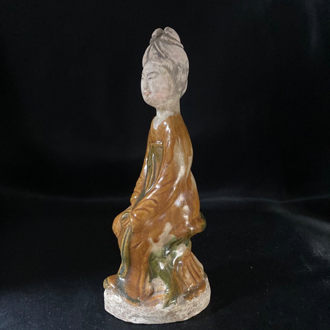 新年赤札セール❗️【ギャラリー三益】三彩美人座俑（唐時代）