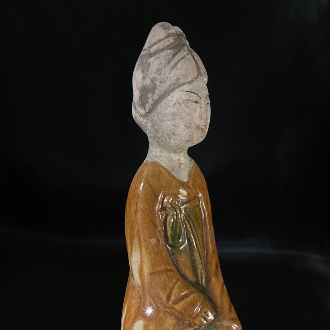 新年赤札セール❗️【ギャラリー三益】三彩美人座俑（唐時代）