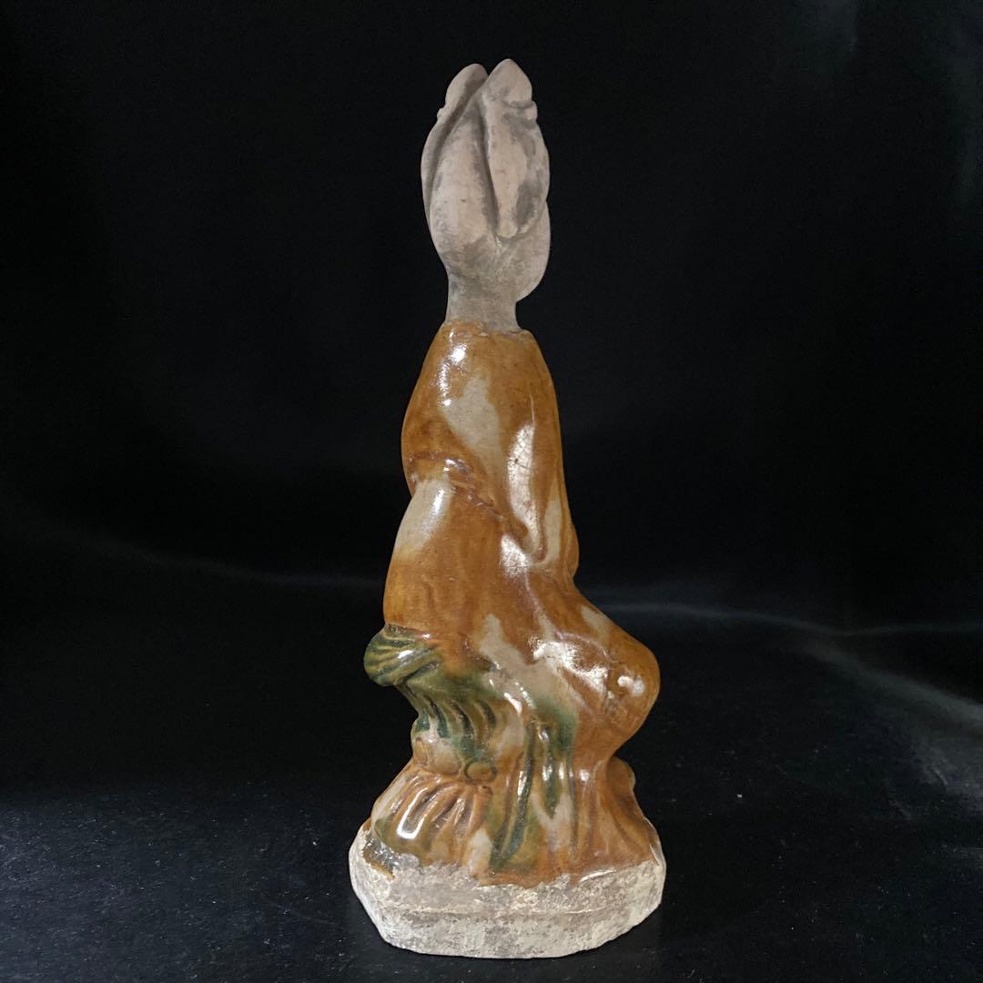 新年赤札セール❗️【ギャラリー三益】三彩美人座俑（唐時代）