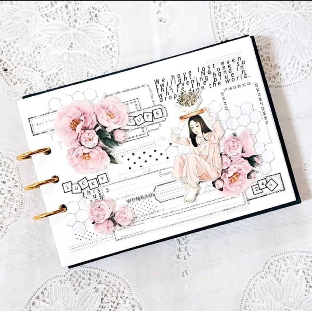 ✩再販✩J529＃指尖月(贝壳光)夏日野炊切り売り海外人物マステ女の子