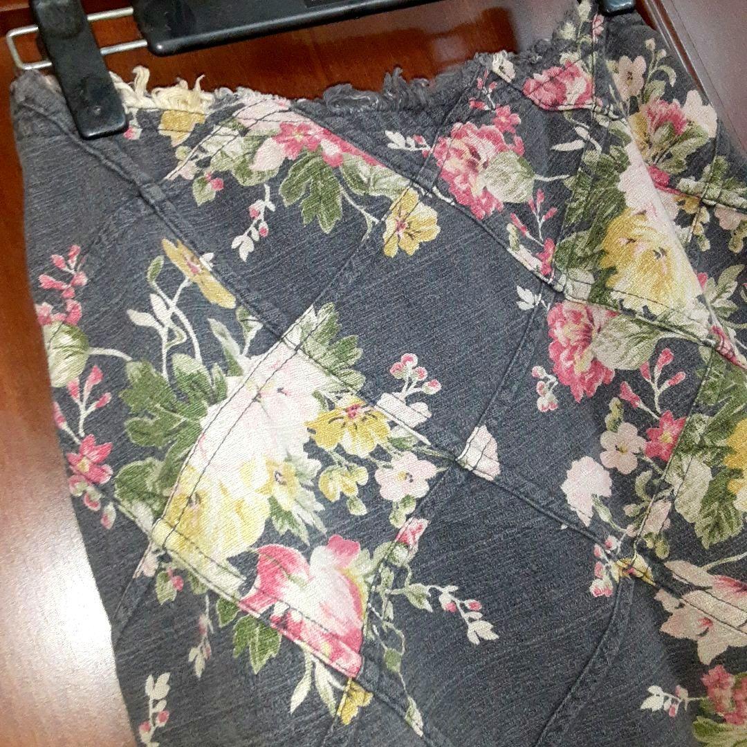 【ジュンヤ ワタナベ】コレクションライン ヴィンテージ 花柄 デニム スカート